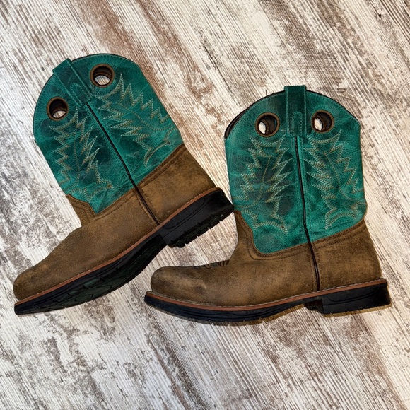 Smoky Mountain Turquoise and Brown Boots - Picture 1 of 9